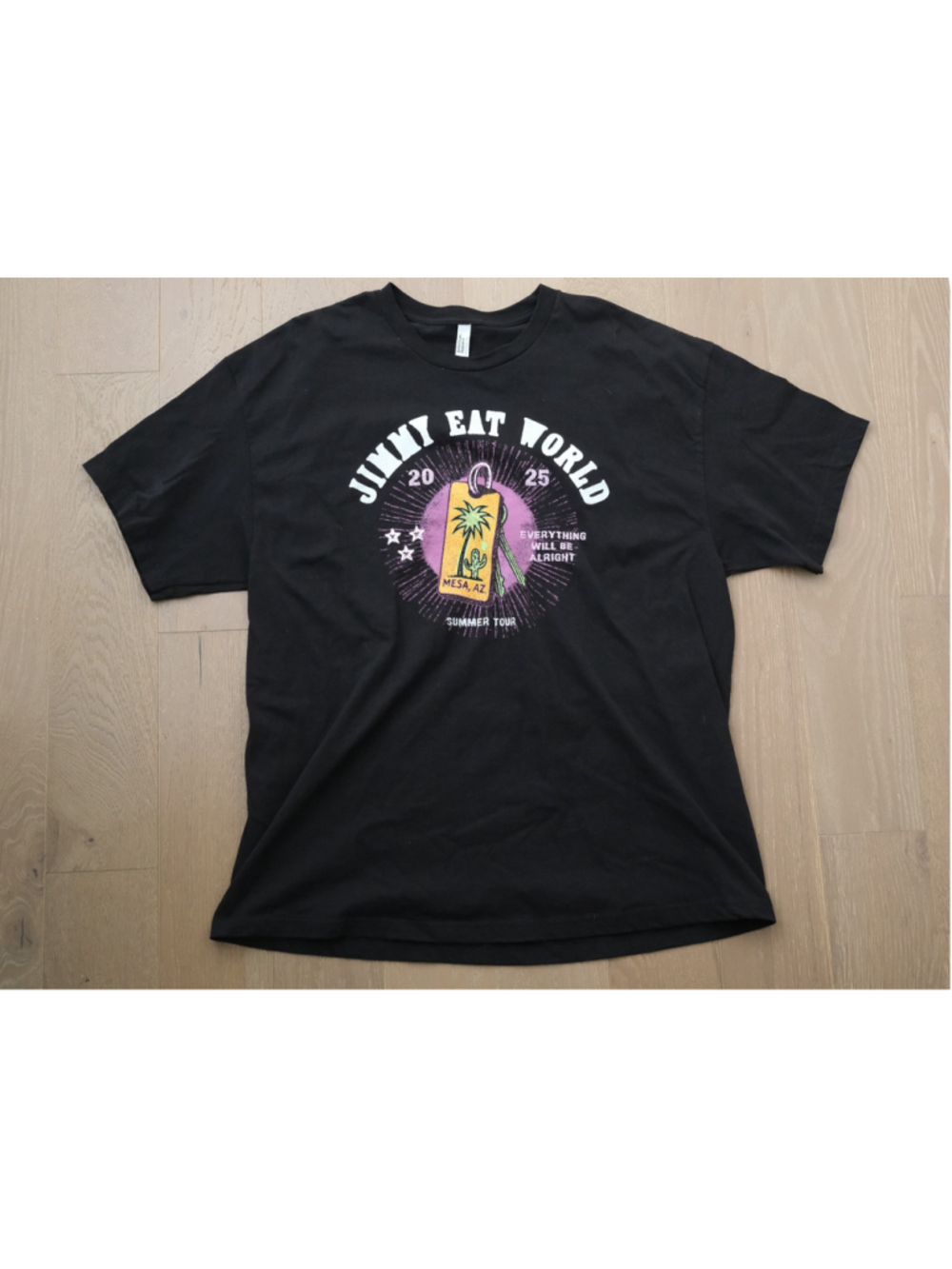 Jimmy Eat World Summer Tour 2025 Black Graphic T-Shirt Size 2XL